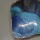 HANNE Long Blue Wavy Wigs for Women 26 Inch Middle Part Blue Ombre Wig Body Wave Long Curly Synthetic Wig Heat Resistant Black and Blue Wigs Colorful Hair Wigs for Women (Ombre Blue)