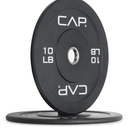 CAP Barbell Economy Olympic Bumper Plate Set with White Logo, Black, 10 lb Pair