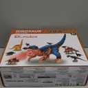 BLmukce 24" Large Dinosaur Toys for Kids 3-5, Big Dinosaur Tyrannosaurus rex Figure Toy with 10+ Dinosaurs Belly Storage, Gliding Wheels, Lights Sounds & Mist Spray  T-Rex that eats Toy for Boys Gift (Blue)