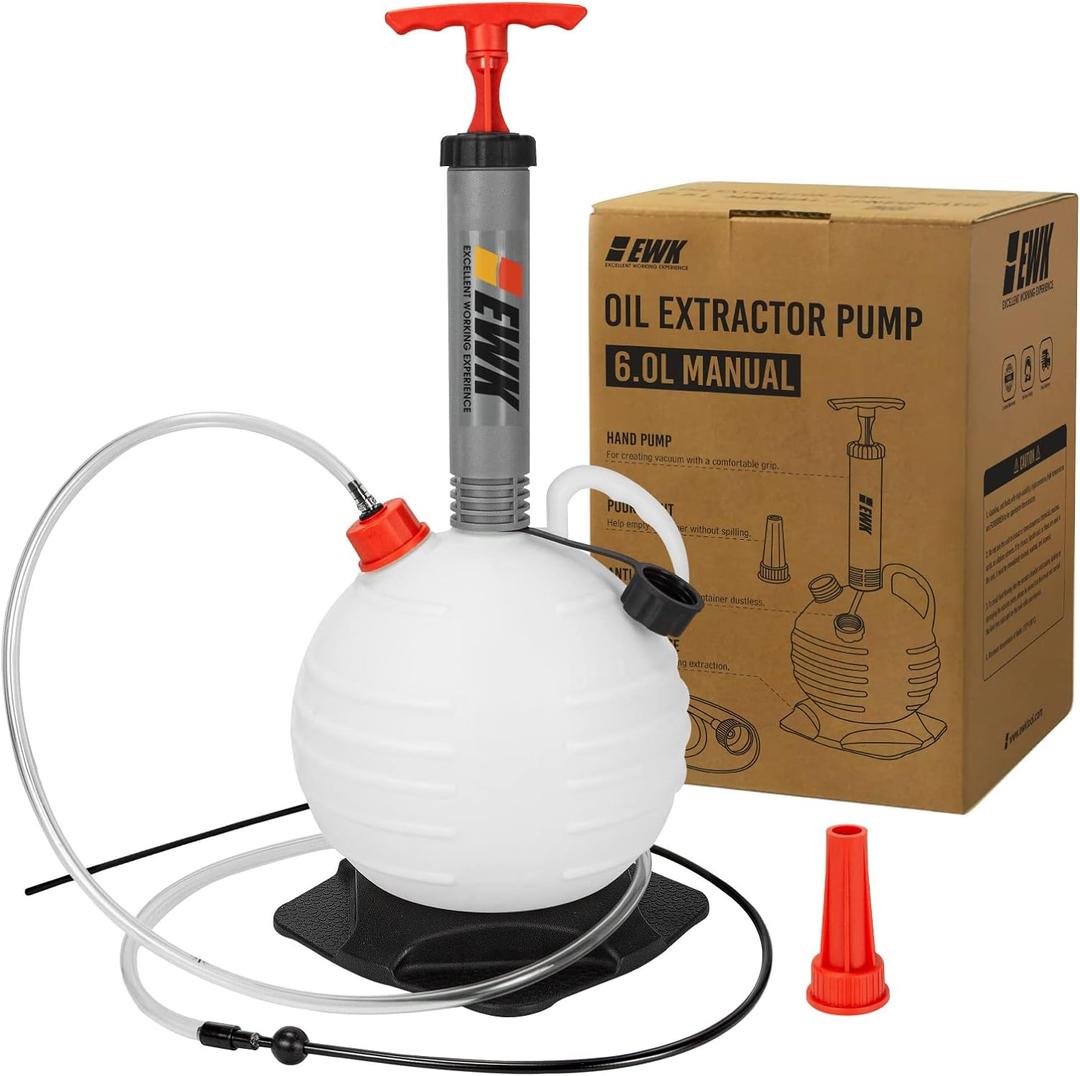 EWK 6L Vacuum Oil Extractor Pump Fluid Extractor Oil Change Pump for Automotive and Marine Boat