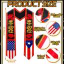 Puerto Rico Graduation Stole Sash American Flag Mixed Stole Class of 2026 Grade Sash for International Student
