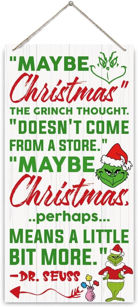 Christmas Decor Sign, Christmas Hanging Wooden Signs, Winter Decorative Wall Signs, Rustic Winter Wood Door Sign, Farmhouse Outdoor Wood Xmas Decor, Xmas Wall Art 6x12 Inches