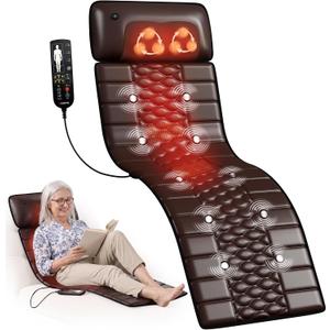Full Body Massage Mat with Heat, Shiatsu Neck Massage Pillow 10 Vibrating
