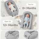 Baby Lounger, Adjustable Baby Lounger for Newborn 0-24 Months, Breathable & Soft Infant Lounger,Tummy Time Lounger for Home and Travel,Baby Girls & Boys Babies Stuff, Baby Shower Gifts, Grey