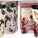 Topadorn Ceramic Travel Mug 17 oz. Coffee Latte Cup with Sealed Lid and Gift Box, Perfect for Coffee and Tea, 2 pack