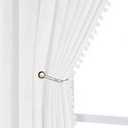 VANASEE Pompom Velvet Curtains for Bedroom Rod Pocket 52x84 inch Soft Blackout Window Curtains Room Darkening Drape Light Blocking for Living Room 2 Panels, Bleach