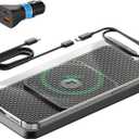 Wireless Car Charging Pad, Reestecqi 15W Fast Wireless Car Charger Pad Non Slip Charging Mat with 30cm Cable and 70cm Extension Compatible with iPhone 16 Pro/15/14/13 AirPods Samsung Google