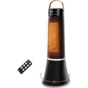 Space Heater for Indoor Use, PNTCK 1500W PTC Electric Heater with Remote, 75 Wide Oscillation, 12H Timer,24 12ft/s Airflow, Quiet Heating for Large Room, Bedroom, Home Office