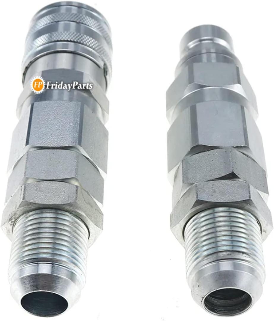 FridayParts #12 JIC Flat Face Hydraulic Quick Connect Coupler Compatible for Bobcat 7753 773 863 873 963