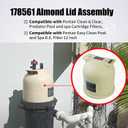 178561 Filters Lid Compatible with Pentair Clean & Clear Predator Pentair and Spa D.E. Cartridge Filters 12 Inch Almond Housing Cover with sealing ring 160317 160318 178555 for CC150 CC75 CCRP150