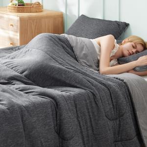 Bedsure Queen Comforter Set - Cooling and Warm Bed Set, Dark Grey Reversible Bedding for All Season, 3 Pieces, 1 Queen Size Comforter (88"x88") and 2 Pillow Cases(20"x26")