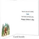 IDU Fathers Day Card, Funny Fathers Day Card Gifts Decorations for Dad from Daughter Son, Happy Father's Day Cards Gifts Ideas with Envelope, Unique Outdoor Bigfoot Theme Cards for Dad
