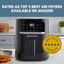 West Bend Compact Air Fryer 5-Quart Capacity with Digital Controls LCD Display and 10 Cooking Presets with Shake Reminder, Nonstick Frying Basket, 1500-Watts, Black