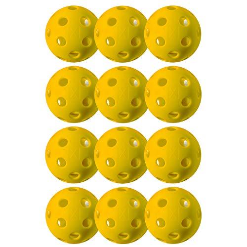 Franklin Sports X-26 Indoor Pickleballs - Indoor Court Balls - USA Pickleball (USAPA) Tournament Approved - 12 Pack Inside Balls - Yellow
