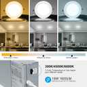 Elaruslux 7 Inch 3CCT Ultra-Thin LED Recessed Light with Junction Box, 3000K/4500K/6000K Selectable, 18W Eqv 125W, Dimmable Ceiling Lights 1600LM Brightness Canless Wafer Downlight