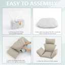 Outdoor Egg Chair Cushion with 8 Securing Straps, Water-Repellent & Fade-Resistant, Removable Cover, Replacement Cushion for Most Single Hanging Swing Egg Chairs Cream