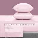 3 Pcs Blush Pink Satin Sheets Twin XL Size Silky Satin Bedding Sheets Set with 1 Deep Pocket Fitted Sheet, 1 Flat Sheet, 1 Pillowcase