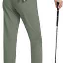 M MAELREG Womens Golf Pants with Zipper Pockets Stretch Quick Dry Casual Work Active Ankle Travel Pants for Women Olive Green (L)