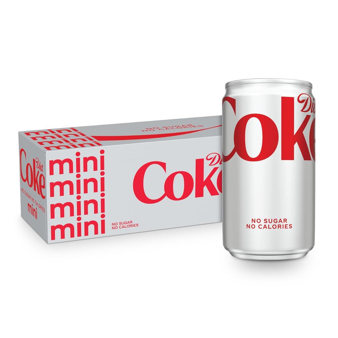 Diet Coke Fridge Pack Diet Soda, 7.5 fl oz Cans, 10 Pack - Mini Soda Soft Drinks