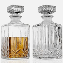 Glass Whiskey Decanter Set Of 2 800ml Liquor Decanter With Airtight Stopper
