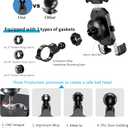 Kewig Motorcycle Phone Mount with Vibration Dampener, Antishake Bike Phone Mount, One-Push Automatically Lock & Quick Release Motorcycle Phone Holder, Adjustable Bike Phone Handlebar Fit for 4-7''