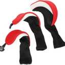 4Pcs Golf Club Covers Elastic Portable Sleeve for Wood Clubs Red and White Outdoor Golf Accessories Anti-Collision