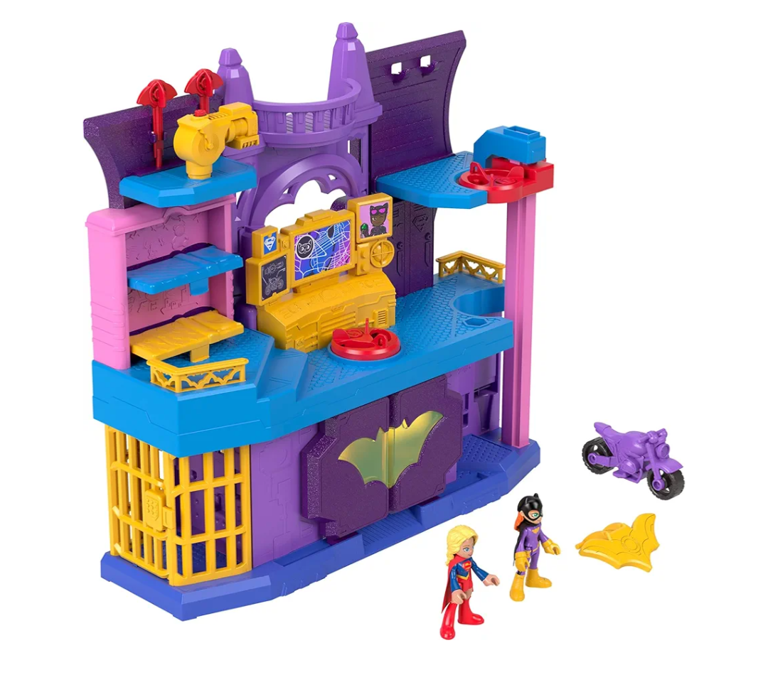 Fisher-Price Imaginext DC Super Friends Toy Batgirl Hero Hideout Playset with 2 Figures & 5 Accessories for Pretend Play Kids Ages 3+ Years