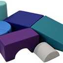 FDP SoftScape Playtime and Climb Multipurpose Playset for Infants, Toddlers 10m-2yrs; Climber and Block Play, Learn Gross Motor Skills at Home or Daycare (6-Piece) - Contemporary/Purple, 12364-CTPU