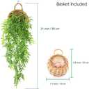 ANZOME Artificial Hanging Plants with Wall Basket, 2.7ft Faux Bamboo Vines for Shelf Decor, Fake Potted Greenery for Bathroom, Kitchen Cabinet Top (DIY Shapeable Set)