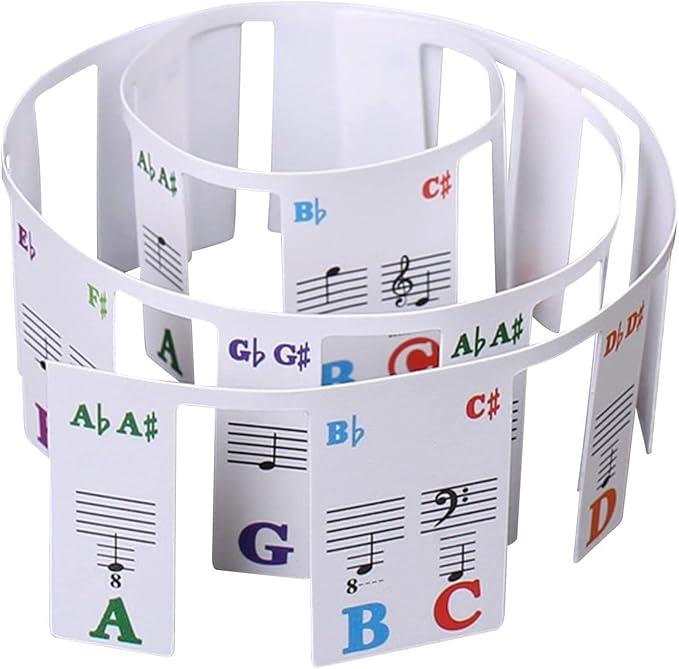 Removable Piano Stickers for 88/61 Keys - No Paste, No Glue, No Residue Piano Note Labels for Beginners-61-key Piano