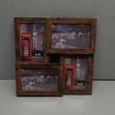 4x6 Collage Picture Frames, Multi Family Photo Frame with Real Glass, Displays Four 4x6 Photo, Wall Decor Wall Hanging or Tabletop, Rustic Brown