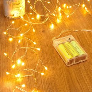 Fairy Lights Battery Operated, 60 LED Fairy String Lights Waterproof Silver Wire 5 Feet Firecracker Starry Light for DIY Wreath Home Wedding Bedroom Mason Jar Holiday Christmas Ramadan Decorations (Warm White)