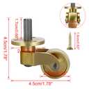 OwnMy 4PCS Universal Brass Caster Stems Wheels 22mm Heavy Duty Stem Casters Swivel Wheels 360 Degree Rotation, Metal Movable Furniture Casters Replacements for Trunk Box Trolley Cabinet Coffee Table