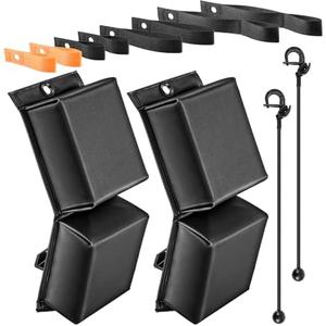Dunkive 2 Pack PWC Fender Bumper with Elastic Cords and Motorboat Cleats 14.69 x 5.91 x 3.15 Inch Motorboat Bumpers, Contour Fender, Boat Bumpers for Docking Fender Dock Bumpers Straight or Corner
