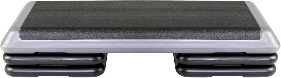 The Original STEP Exercise Step Platform, Health Club Size Stepper for Exercise at Home with 4 Stackable Risers for Height Adjustments, No DVD