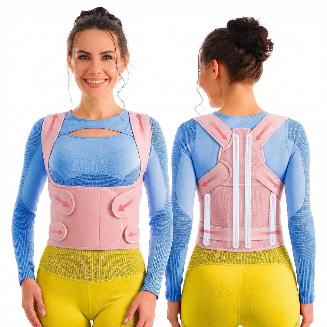 Selbite Posture Corrector for Women and Men, Back Brace for Upper and Lower Back Pain Relief, Full Back Support with Adjustable Straps, Breathable and Comfortable, Medium/Large