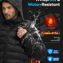 2 x ASPO Men's Packable Puffer Jackets Winter Lightweight Detachable Hood Water-Resistant Down Coats Warm Insulated Hiking Travel (Medium, Black)