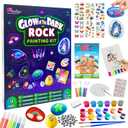 Rock Painting Kit for Kids Ages 612  Glow in The Dark Arts & Crafts Set with Stencils, Water Coloring Book, Craft Paint Supplies & DIY Toy for Boys and Girls Birthday Gift