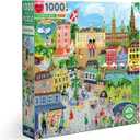 eeBoo 1000 Piece Puzzle - Copenhagen Jigsaw Puzzle for Adults, Square 23" x 23" Made with Recycled Board & Vegetable-Based Ink