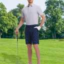 M MAELREG Golf Shorts Men Print Quick Dry 9" Stretch Lightweight Water-Resistant Flex Flat Front Fashion Mens Shorts Casual (Dark Navy Hawaii Club)