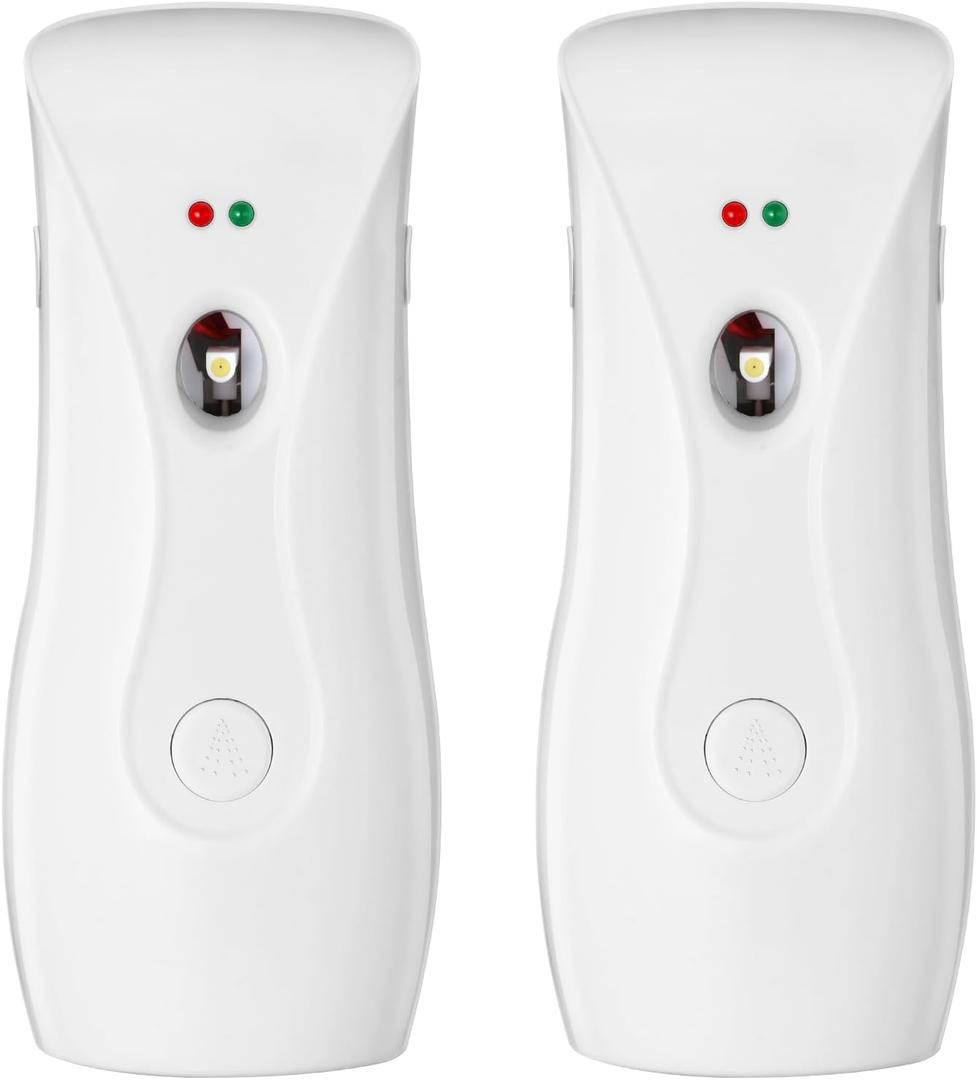 Stardrix Automatic Air Freshener Dispensers (2-Pack), Aerosol Spray Machines, Wall Mounted or Freestanding, Adjustable Timer for Scent Release in Bathroom, Office, Commercial & Home  White