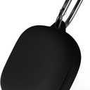Geiomoo Silicone Case for SHOKZ OpenFit 2, Soft Flexible Scratch Resistant Protective Cover with Carabiner (Black)