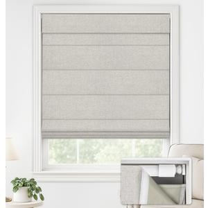 LazBlinds No Drill Roman Shades, Blackout, 31" W x 72" H, Beige