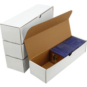 Trading Card Storage Box,4-Pack-3200 Count Corrugated Cardboard Card Box With Mtg/Magic/TCG Storage and Collection,Labels For Card Storage Box