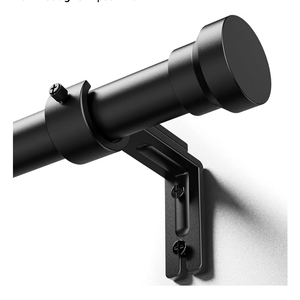 YaFex Curtain Rods 32-144 Inch, Heavy Duty 1 Inch Adjustable Curtain Rod for Windows, Black Extra Long Window Treatment Rods, Modern Design, Easy Installation