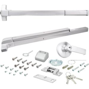 Nuk3y ED-5000 Series Panic Bar Exit Device Grade 1 ADA Certifed, Fit Door Width 30"-36" (Aluminum, Exit Device w/Storeroom Lever)