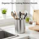 Stainless Steel Utensil Holder - Utensil Caddy, Weighted Base for Stability - Utensil Crock and Countertop Utensil Organizer, Stainless Steel Caddy