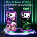 LONTECT for iPhone 17 Pro Case Shockproof 3 in 1 Heavy Duty Rugged Hybrid Sturdy High Impact Drop Protective Cover Flower Case for Apple iPhone 17 Pro 2025, Glow in The Dark Aubergine