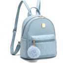 Girls Fashion Mini Backpack Purse Small Cute Plaid Leather Women Backpacks Little Bag, Mint Blue