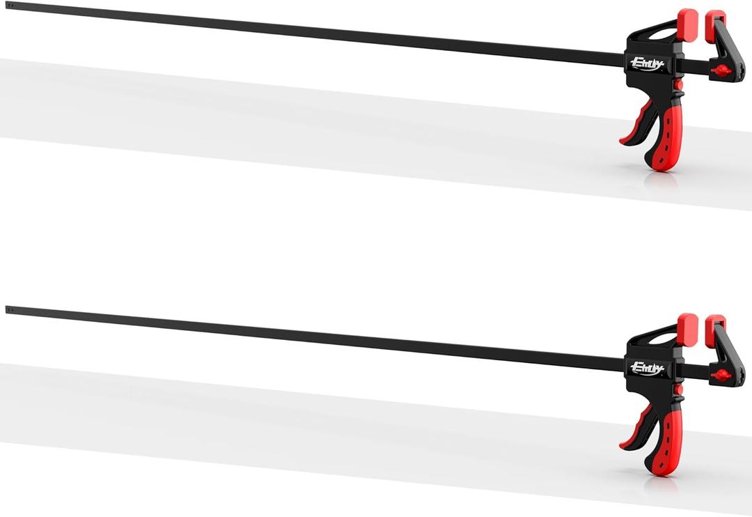 50" Bar Clamps for Woodworking 2-Piece, One-Handed Quick-Change F Clamp/Spreader with 130 LBS Load Limit, Wood Clamps for Gluing, Carpentry, DIY, and Woodworking